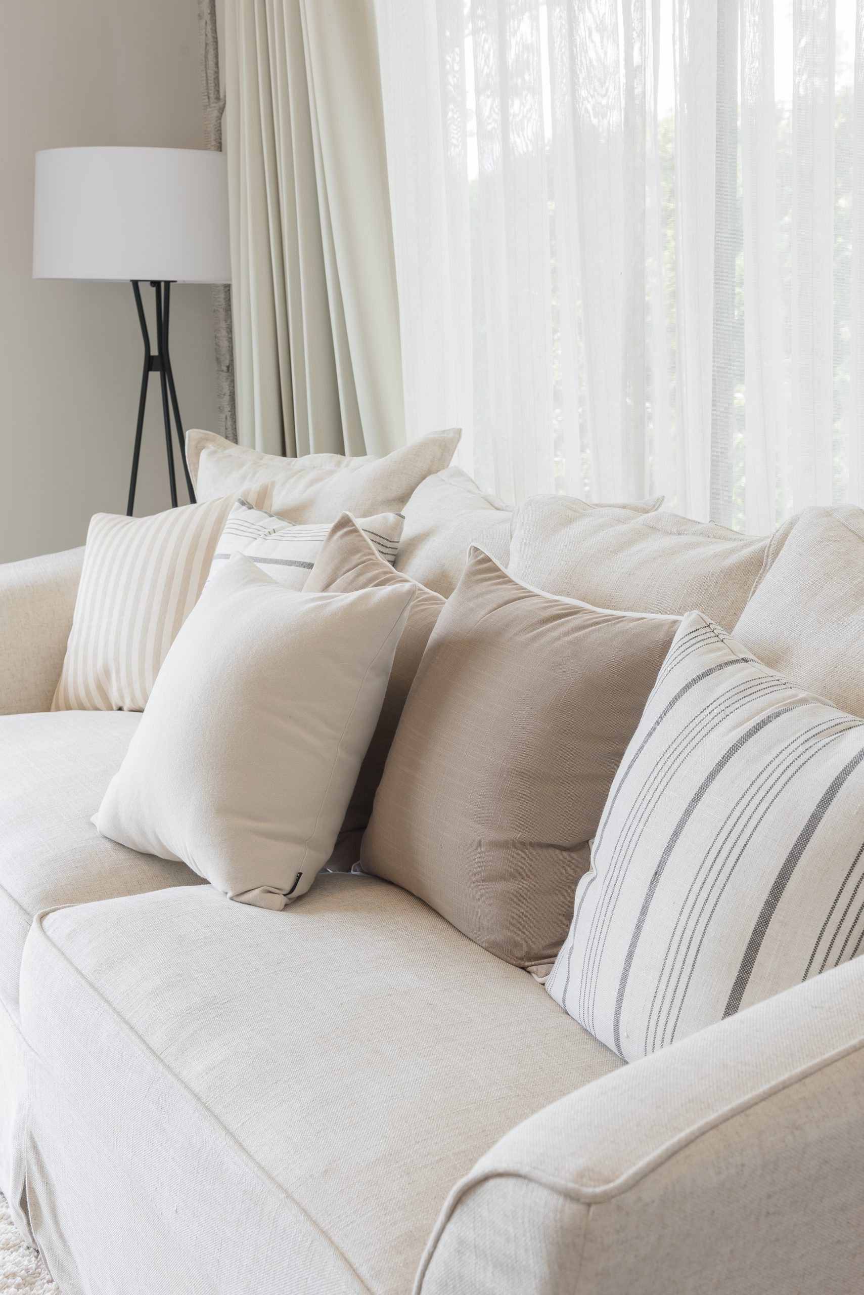 Cushions on Couch at staging job